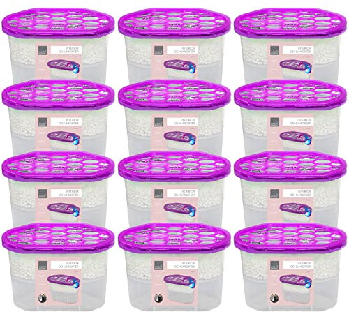 Taylor & Brown Pack of 24 Scented Interior Dehumidifier Condensation Remover Moisture Absorber Damp Mould in Home Kitchen Wardrobe Bedroom Caravan Office Garage Bathroom Basement 500ml (Lavender)