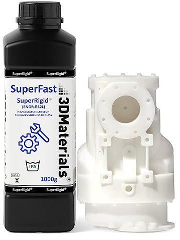 SuperRigid 3D-Drucker Harz 6,0GPa, 40% Nano-Mikro-Keramikpulver gefüllt für keramikähnliche Prototypen, Hergestellt in Korea von 3DMaterials (1000g, Weiß)
