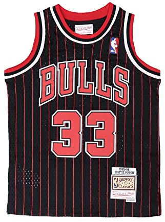 Mitchell & Ness Scottie Pippen #33 Chicago Bulls 1995-96 Youth Swingman NBA Trikot Pinstripe, XL (YTH)