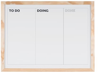 Bi-Office KanBan Planertafel, magnetisch, trocken abwischbar, Kiefernholzrahmen, 60 x 45 cm