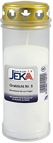 Grablicht Nr. 5, Weiss, Jeka, Ebersbacher Kerzen
