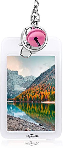 Memorablepix Instax Polaroid Mini Film Key Chain - Custom Picture Key Ring for Fujifilm Mini 9 Photo Film, Light Pink, Set of 4