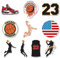 Aufkleber Basket Jordan 23 NBA | Packung mit 10 Stück | Aufkleber für Laptop, Paddelschläger, Handy, Auto, Gitarre, Gepäck usw.