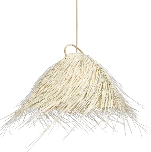 Bohome Living - Plafonnier de Chambre, Salon en Rotin, Luminaire à Franges, Fait main - Forme boule (S 45cm)