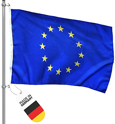 FBS Bandiera Europa di alta qualità, resistente alle intemperie, 150 x 100 cm, bandiere e bandiere di tutto il mondo, bandiera UE in poliestere Spun, 155 g/m, bandiera della nave
