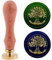 PandaHall Natur Siegelstempel Vintage-Pflanzensiegelstempel Wachssiegelstempel Mit 30 mm Messingkopf Und Holzgriff Für Die Dekoration von Umschlägen Einladungen Zur Hochzeitsfeier Geschenkverpackung