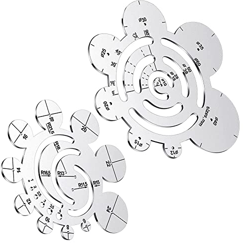Set mit 2 Runden Leder Schneiden Werkzeugen Metall Ecken Schneiden Lineal Kreis Lineal Kreis Leder Stanzer Leder Schablonen
