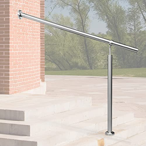 Randaco Corrimano in acciaio inox, corrimano per scale, ringhiera, montaggio laterale, angolo regolabile, con materiale di montaggio, facile da pulire, per interni ed esterni, 160 cm