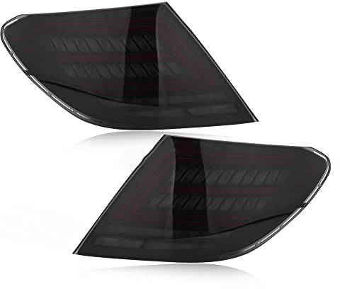 VVEDIK 2PCS-Auto-Rückschwanzlichter Für Mercedes W204 C300 C250 2007-2014 Blinkerleuchte Bremsnebel Nebel Lampen-Autozubehör,Schwarz