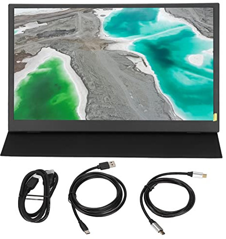 Monitor Portatile da 15,6 Pollici con Tecnologia di Rendering HDR, Modalità di Visualizzazione 3 in 1, Doppi Altoparlanti Integrati da 2 W e Presa per Cuffie da 3,5 MM per Telefoni Cellulari Computer