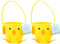 Naras Osterkorb - 2x Filz Gelb Küken Leckerli-Eimer - Ostereimer für Kinder, Ostereierkorb, Ostertasche für Ostereiersuche, Ostergeschenk für Jungen und Mädchen