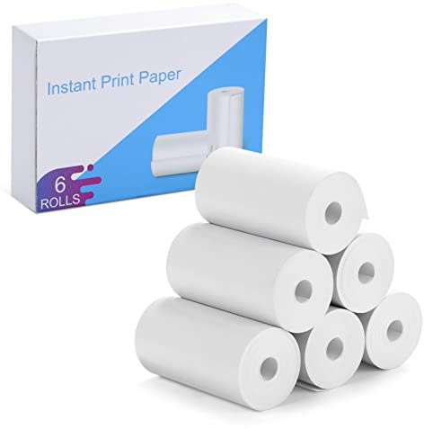 TIATUA 6 Rolls Refill Print Paper for Kids Camera Instant Print, Zero Ink Kids Camera Paper Refill Compatible with Most Kids Instant Camera, Safe and Durable, Ideal Photo Thermal Paper Refill Pack