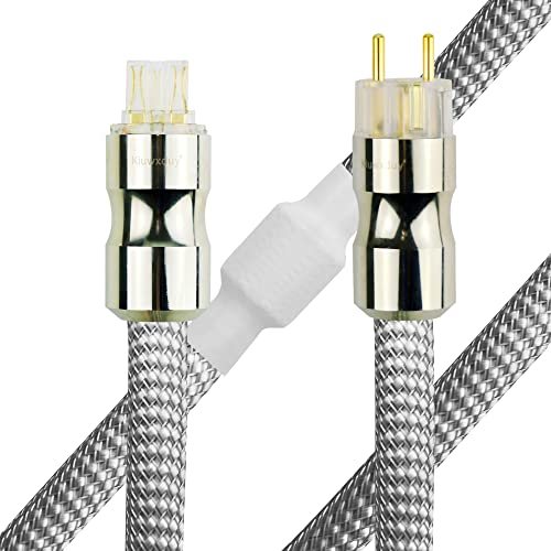 Kiuwxduy 10AWG Cavo Alimentazion Hifi Schermato，Con Anello In Ferrite,High-End Audiofilo Rame Privo Di Ossigeno Audio Cavo（2m）