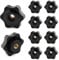 JJWNMLL 10PCS Clamping Screw Knob Star M8-outer diameter 38 thumb Bolts Thread Replacement Star Hand Knob Tightening, Black Grip
