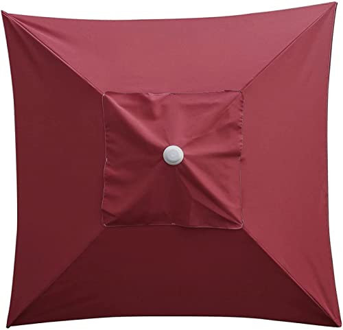 ZUKETANG Auvent de rechange carré de 2 m pour parasol de jardin, toile de rechange pour parasol de jardin, auvent de rechange pour terrasse, plage, cour, piscine, rouge vin