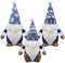 Gehydy Weihnachtswichtel Figuren 3er Set Weihnachtsdeko Wichtel Weihnachten Deko Wichtel Zubehör Dekoration Christmas für Home Küche - Blau