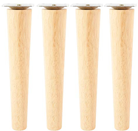JTNero 4 Stück Möbelfüße Holz Eiche, Sofafüsse Holz mit Montageplatten und Schrauben 8cm/15cm/20cm/25cm Holz Möbelfüße für Sofa Bett Schrank Couch Stuhl (20cm, Gerader Fuß)