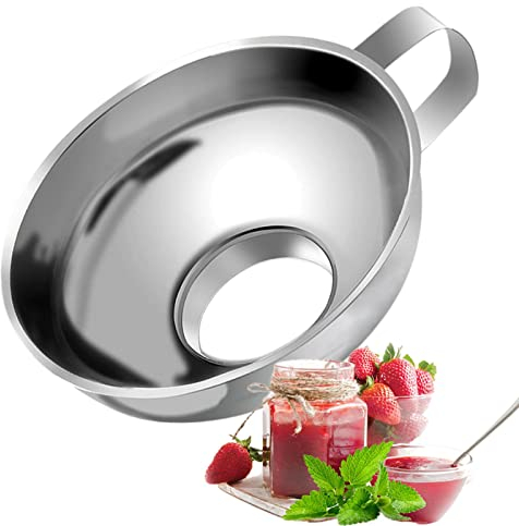 Stainless Steel Funnel, Wide Mouth Funnels For Kitchen Use, Easy Fill Funnels For Transferring Fluid Oil Powder Beans Jam