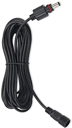Liwinting Cavo di Prolunga CC Impermeabile 5,5 x 2,1 mm Cavo di Collegamento per Luci Esterne per Luci Solari da Giardino 2m, Nero