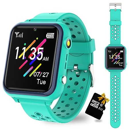Smartwatch Kinder , Spiele , Telefon für Mädchen und Jungen ( Grün)