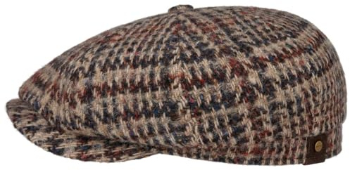 Stetson Hatteras Hoback Virgin Wool Flatcap Mehrfarbige Elegante Melierte Wollcap Herren Made in EU Herbst Winter