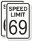 Lot de 2 panneaux de limitation de vitesse de 69 km/h – 30,5 x 45,7 cm – Panneaux de signalisation en métal réfléchissant de qualité ingénieur pour quartiers, allées, cour et école