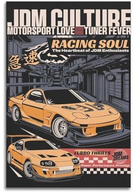 LADV Vintage Anime Japan JDM Sport Car RX7 Poster Magazin Cover Dekorative Malerei Leinwand Wandkunst Bild 30 x 45 cm