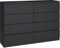 CDF Kommode Schwarz mit 8 Schubladen 40 cm Tief Komodenschrank Komode für Wohnzimmer Schlafzimmer Schubladenschrank Malm Kommode viel Stauraum Geeignet Organizer Kleidung 138 cm Breite Modern Look