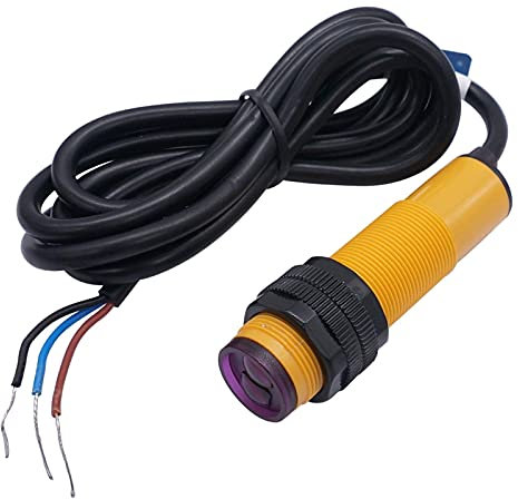 Interruttore sensore di prossimità induttivo, rilevatore interruttore, sensore interruttore fotoelettrico diffuso M18 regolabile da 30 cm Sensore ottico a tre linee NPN NO Interruttore di prossimità 6