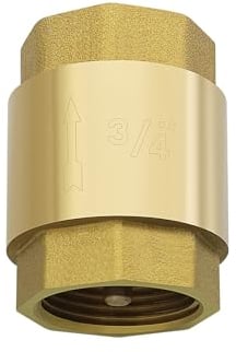 Create idea 3/4 Inch Check Valve Brass Vertical Check Valve Non Return Check Valve Check Control Valve for Pump Fountain Washing Machine Garden Rain Butts Barrel