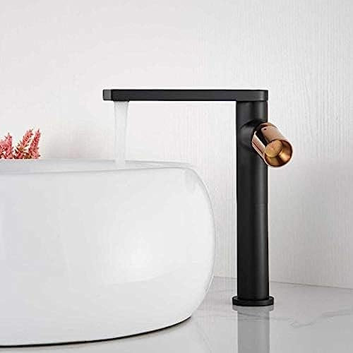 Robinets Mitigeur de lavabo noir mat, robinet de salle de bains, comptoir d'eau froide et chaude, poignée unique, lavabo en laiton, robinet d'évier, robinet de lavabo