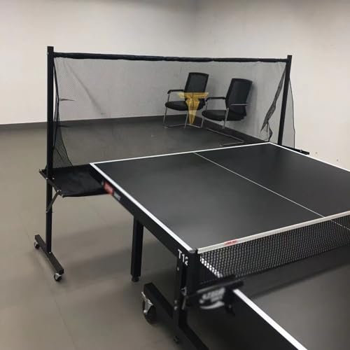 Rete Nera per Raccogliere Palline da Ping Pong, Rete per Cattura Palline da Ping Pong per Interni ed Esterni con Ruota in Metallo per Trapani Multi-Palla Pratica di Lancio del Servizio Robot, Strument