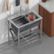Fregadero de cocina comercial de un solo cuenco, lavabo al aire libre con grifo caliente y frío, fregadero de acero inoxidable para restaurante, bar, lavandería, garaje, patio trasero