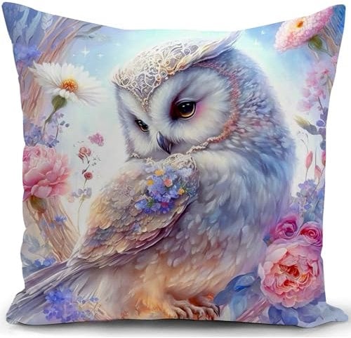 KUNQIAN Kissenbezug eulen Kissen deko Geschenke für sofakissen senfgelb kissenbezüge dekokissen couchkissen kissenhülle Sofa Schlafzimmer Wohnzimmer Zimmer zierkissen 40x40cm