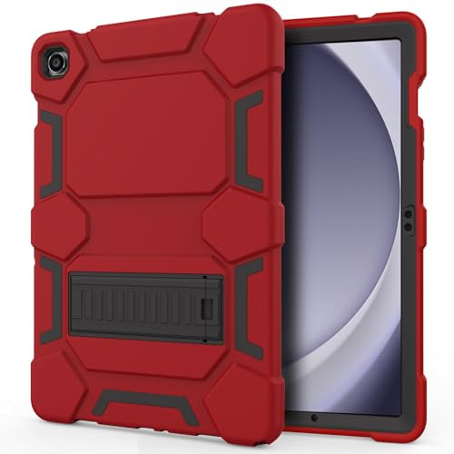 SEVROK Funda resistente para Samsung Galaxy Tab A9+ de 10.9 pulgadas, versión 2023, funda protectora resistente a los golpes con soporte, compatible con Galaxy Tab A9 Plus (SM-X210/X216/X218), rojo y