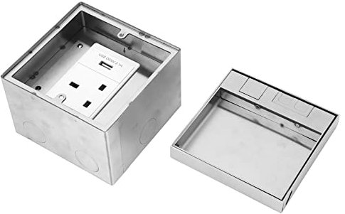 Concealed Socket, 3 Holes Receptacle Waterproof Embedded Recessed Floor Electrical Outlet Box Kit PC Flame Retardant Floor Outlet Cover Box for Conference Room Countertop AC250V