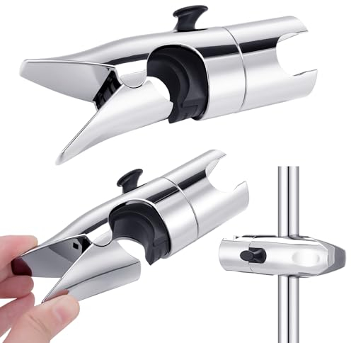 patinadrift Duschkopfhalterung ohne Bohren - Universal Duschkopfhalter für 18-25 mm Brausestangen, Verstellbar Brausehalter 360° Drehbar Duschbrause Halterung