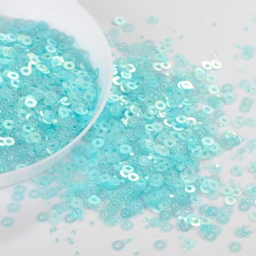 10 g/Packung Seeblaue PET-Pailletten, Pailletten, Nähen, Hochzeit, Basteln, matte Pailletten, Nachtclub-Kleid, Nähzubehör, 2 mm flach