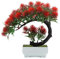 AIBAOBAO Bonsai Künstlich Kunststoff, Bonsaibaum Echt, Künstlicher Baum Natürliche Müdigkeit Lindern, für die Hauptdekoration als Desktop-Display, Garten, Büro Ornamente, 25 x 22cm, Rot