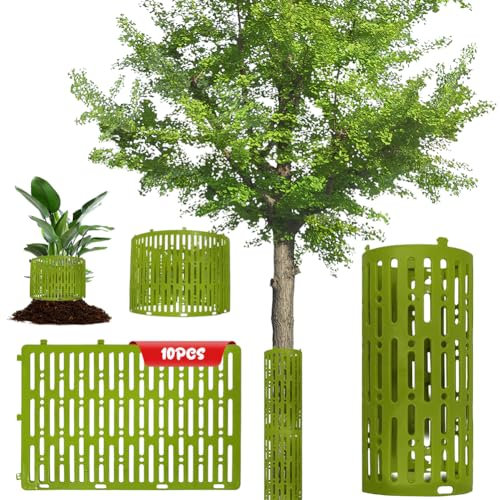 Lot de 10 housses de protection extensibles pour tronc d'arbre - Protection contre les morsures et les tontes sauvages (20 x 34 cm) - Protection contre les morsures et les morsures - Avec trous