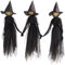 kesurpae Halloween-Hexe Händchen haltende Hexe Halloween-Requisiten-Arrangement Hexen-Requisiten Halloween-Dekoration leuchtende Hexe Halloween-Requisiten 150cm Sprachsteuerung