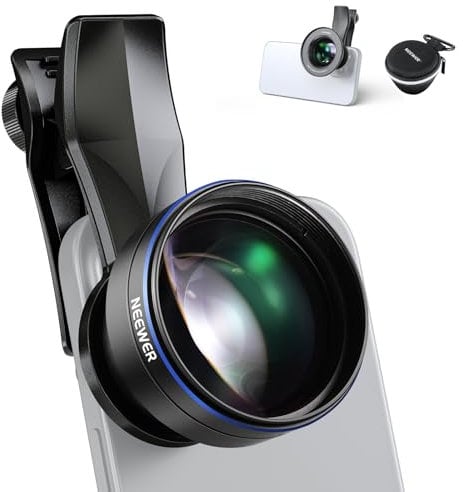 NEEWER Obiettivo Macro da 105mm con Clip per Obiettivo Telefono con Filettatura da 17mm e Anello Adattatore per Filtro da 67mm, Adatto per la Fotografia Macro Mobile, LS-26 PRO
