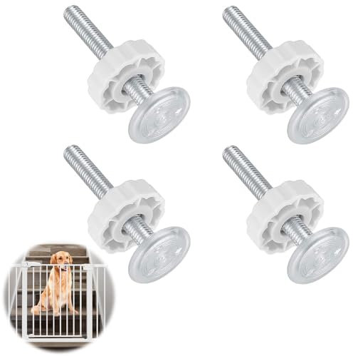 Pressure Baby Gates Threaded Spindle Rods, 4 Safety Door Guardrail Kits, Pressure Mounted Gate Screw, Pressure Mounted Baby Gates Threaded Spindle Rods, For Baby Gates Stair Gates Dog Gate Pet Gates