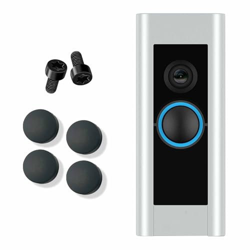 Doorbell Button Replacement, Doorbell Pro Pro2 and Video Doorbell Elite Buttons Replacement, Come with 4Pack Buttons / 2Pack Screws, Repair Split Cracked Broken Button (Black)