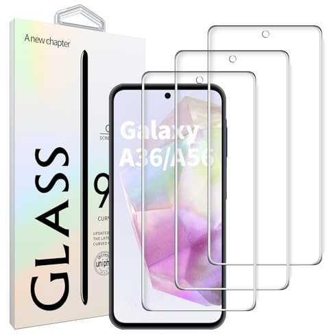 NEWSONA [Lot de 3 Verre Trempé pour Samsung Galaxy A36 / A56 5G | Film Protection Haute Transparence,[Anti-Rayures], [Sans Bulles], [Installation Facile], Ultra Résistant Dureté 9H Glass