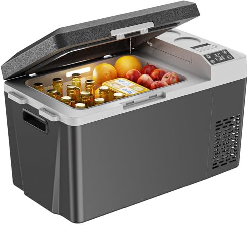 Marsail Car Fridge 12 V Electric Cooler 24QT Portable Car Fridge with Battery Supply Option 12/24 V DC and 110-240 V AC for Truck Motorhome