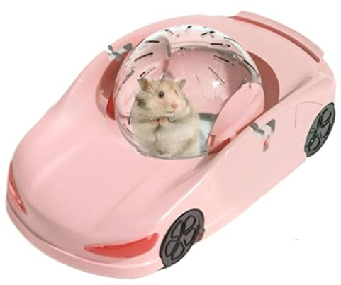 Palla sportiva per criceti, giocattolo per piccoli animali domestici, criceto supersportwagen interattivo, giocattolo per gerbilli e topi (rosa)