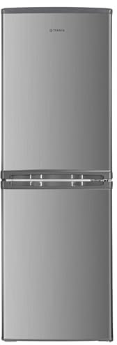 Teknix STF1448S Freestanding 50/50 Fridge Freezer, Compact 142L Capacity, Adjustable Temperature Control and Legs, Reversible Doors, Efficient LED Light, 4 Star Freezer Rating - in Silver