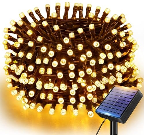 btfarm Solar Lights Outdoor Garden String, 6M/20FT 60 LED Fairy Lights Solar Powered Waterproof, Solar Tree Lights for Terrace Patio Yard Party Christmas Decorations, Warm White