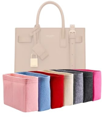 Xoppia Taschen-Organizer, kompatibel mit YSL Sac De Jour Baby. Filzeinsatz für Damenhandtasche. (Schwarz, Stil B: seitlicher Reißverschluss)
